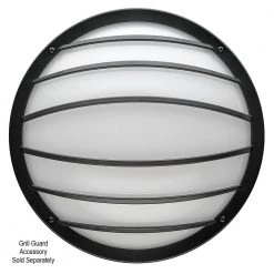 Shorebreaker 10 in. Black Round LED Outdoor Bulkhead Light Nautical Coastal Wall or Ceiling 800 Lumens 3000K Soft White by ETi -ETi Sales black eti bulkhead lights 50405112 c3 1000