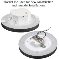 7.5 in. Black Round Color Selectable CCT LED Flush Mount with Night Light Feature Ceiling Light 800 Lumens by ETi -ETi Sales black eti flush mount lights 56568115 40 1000