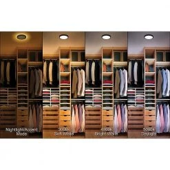 7.5 in. Black Round Color Selectable CCT LED Flush Mount with Night Light Feature Ceiling Light 800 Lumens by ETi -ETi Sales black eti flush mount lights 56568115 44 1000