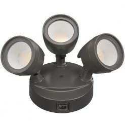 3-Head Bronze Outdoor Integrated LED Security Flood Light 1800 - 3600 Lumen Boost Dusk-to-Dawn Photocell 4000K (4 Pack) by ETi -ETi Sales bronze eti flood lights 51403141 4pk a0 1000