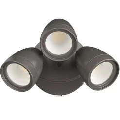 3-Head Bronze Outdoor Integrated LED Security Flood Light 1800 to 3600 Lumen Boost Dusk-to-Dawn Photocell 4000K by ETi