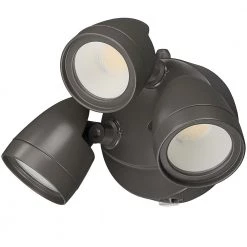 3-Head Bronze Outdoor Integrated LED Security Flood Light 1800 to 3600 Lumen Boost Dusk-to-Dawn Photocell 4000K by ETi -ETi Sales bronze eti flood lights 51403141 fa 1000