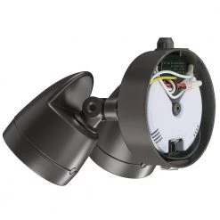 2-Head Bronze Outdoor Integrated LED Flood Light Security 1200 to 2400 Lumen Boost Dusk-to-Dawn 4000K Bright White by ETi -ETi Sales bronze eti flood lights 51405143 1f 1000