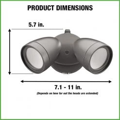 2-Head Bronze Outdoor Integrated LED Flood Light Security 1200 to 2400 Lumen Boost Dusk-to-Dawn 4000K (4-Pack) by ETi -ETi Sales bronze eti flood lights 51405143 4pk a0 1000