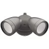 2-Head Bronze Outdoor Integrated LED Flood Light Security 1200 to 2400 Lumen Boost Dusk-to-Dawn 4000K Bright White by ETi
