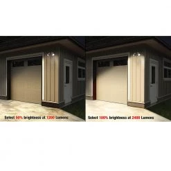 2-Head Bronze Outdoor Integrated LED Flood Light Security 1200 to 2400 Lumen Boost Dusk-to-Dawn 4000K Bright White by ETi -ETi Sales bronze eti flood lights 51405143 66 1000