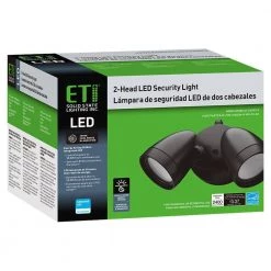 2-Head Bronze Outdoor Integrated LED Flood Light Security 1200 to 2400 Lumen Boost Dusk-to-Dawn 4000K Bright White by ETi -ETi Sales bronze eti flood lights 51405143 76 1000