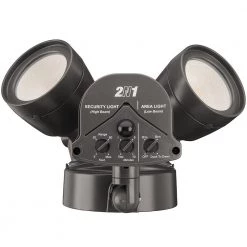 2-Head Bronze Motion Activated Outdoor Integrated LED Security Flood Light 1200 to 2400 Lumens Boost 3 CCT (4-Pack) by ETi -ETi Sales bronze eti flood lights 51406111 4pk 1f 1000