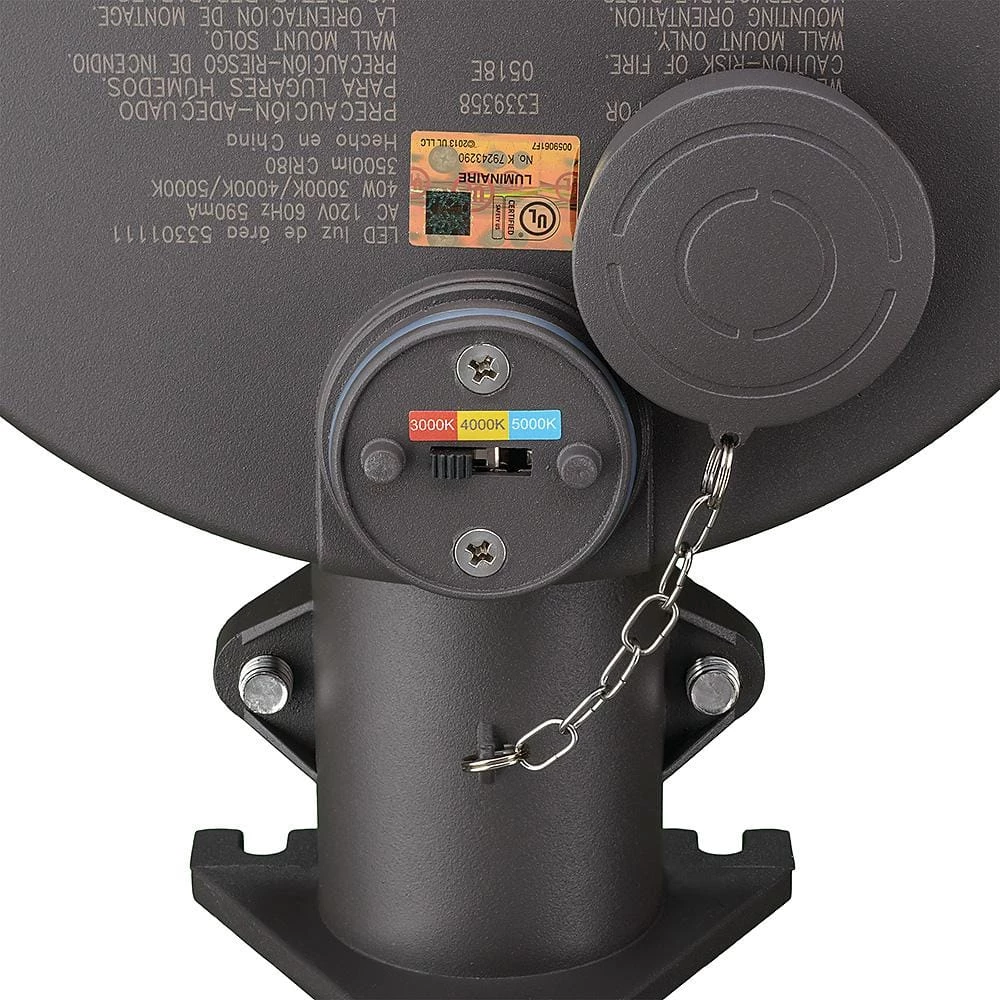 11 in. 100-Watt Equivalent Color Changing Integrated LED Bronze Outdoor Security Area Light Dusk-to-Dawn 3500 Lumens by ETi 5 11 in. 100-Watt Equivalent Color Changing Integrated LED Bronze Outdoor Security Area Light Dusk-to-Dawn 3500 Lumens by ETi - Image 5