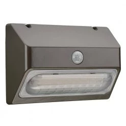9 in. 150-Watt Equivalent Integrated LED Bronze Motion Sensor Wall Pack Light Dusk to Dawn Lumen Boost 2350 Lumens by ETi