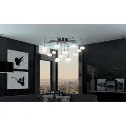 George's Web 33.5 in. 150-Watt Equivalence Bronze with Gold Dust Integrated LED Flush Mount by George Kovacs -ETi Sales bronze with gold dust george kovacs flush mount lights p8239 671 l 31 1000