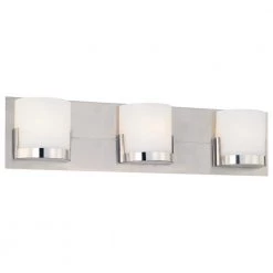 ETi Sales 8 Convex 3-Light Chrome Glass Holders with Brushed Aluminum Backplate Bath Light by George Kovacs