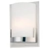 Convex 1-Light Brushed Aluminum Backplate with Chrome Glass Holder Wall Sconce by George Kovacs