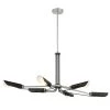 Turbine 6-Light Brushed Nickel and Coal Island Chandelier with Steel Shades by George Kovacs