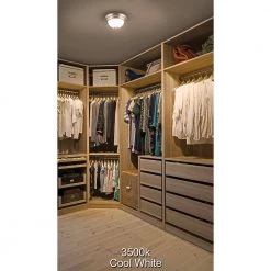 Spin Light 9 in. 11.5-Watts Brushed Nickel Color Changing 2700K to 5000K LED Flush Mount Ceiling Light Dimmable by ETi -ETi Sales brushed nickel eti flush mount lights 56558101 1f 1000