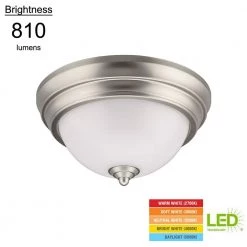 Spin Light 9 in. 11.5-Watts Brushed Nickel Color Changing 2700K to 5000K LED Flush Mount Ceiling Light Dimmable by ETi -ETi Sales brushed nickel eti flush mount lights 56558101 40 1000