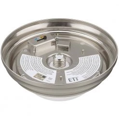 Spin Light 9 in. 11.5-Watts Brushed Nickel Color Changing 2700K to 5000K LED Flush Mount Ceiling Light Dimmable by ETi -ETi Sales brushed nickel eti flush mount lights 56558101 77 1000