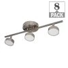 20 in. 3-Light Brushed Nickel Adjustable Color Temperature and Heads Integrated LED Fixed Track Lighting Kit (8-Pack) by ETi