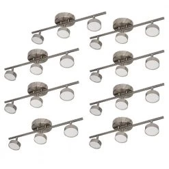 20 in. 3-Light Brushed Nickel Adjustable Color Temperature and Heads Integrated LED Fixed Track Lighting Kit (8-Pack) by ETi -ETi Sales brushed nickel eti track lighting kits 534011030 8pk fa 1000