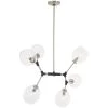 Nexpo 6-Light Brushed Nickel Chandelier with Clear Glass Shade by George Kovacs