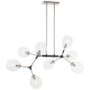 Nexpo 8-Light Brushed Nickel Chandelier with Clear Glass Shade by George Kovacs