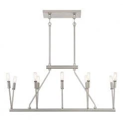 Royalty 10-Light Brushed Nickel Island Chandelier by George Kovacs -ETi Sales brushed nickel george kovacs chandeliers p1689 084 1f 1000