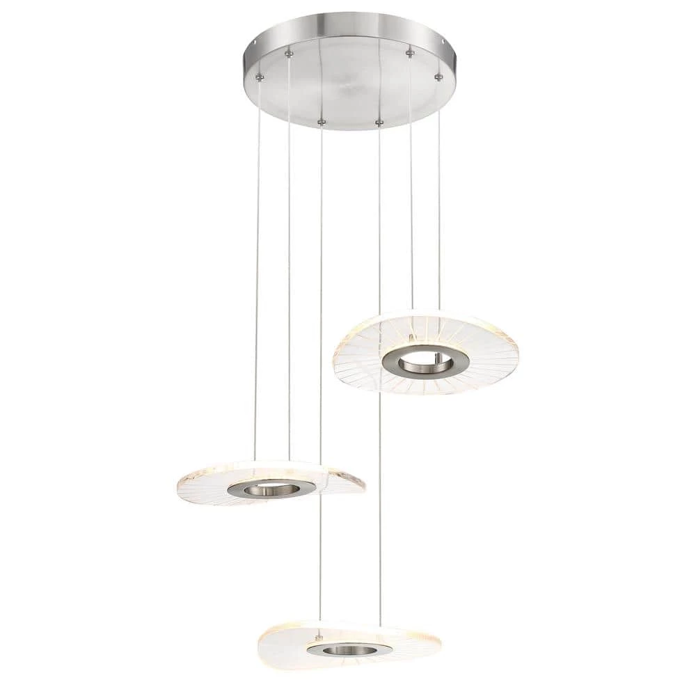 Light Ray 150-Watt Equivalence Integrated LED Brushed Nickel Pendant by George Kovacs 1 Light Ray 150-Watt Equivalence Integrated LED Brushed Nickel Pendant by George Kovacs