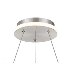 Recovery 160-Watt Integrated LED Brushed Nickel Pendant with White Etched Acrylic Shade by George Kovacs -ETi Sales brushed nickel george kovacs chandeliers p1910 084 l 4f 1000