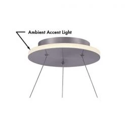 Recovery 200-Watt Equivalence Integrated LED Brushed Nickel Circular Pendant with Frosted Acrylic Shade by George Kovacs -ETi Sales brushed nickel george kovacs chandeliers p1911 084 l 4f 1000