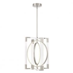 Double Take 200-Watt Equivalence Integrated LED Brushed Nickel Pendant with Clear Acrylic Panels by George Kovacs