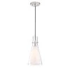 Taper 1-Light Brushed Nickel Pendant with Etched Opal Glass by George Kovacs