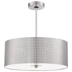 Grid 3-Light Brushed Nickel Pendant by George Kovacs