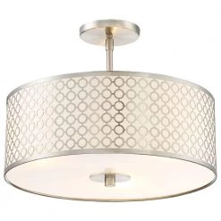 Dots 3-Light Brushed Nickel Semi-Flush Mount Light by George Kovacs