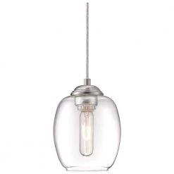 Bubble 1-Light Brushed Nickel Pendant Convertible Wall Sconce by George Kovacs