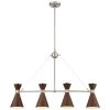 Conic 4-Light Brushed Nickel Billiard Light with Distressed Koa Metal Shade by George Kovacs