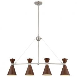 ETi Sales 16 Conic 4-Light Brushed Nickel Billiard Light with Distressed Koa Metal Shade by George Kovacs