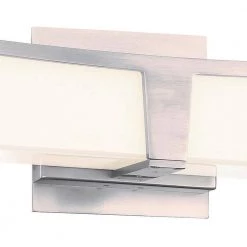 Plane 18 in. Brushed Nickel LED Vanity Light Bar with Frosted Aquarium Glass by George Kovacs -ETi Sales brushed nickel george kovacs vanity lighting p1532 084 l 4f 1000