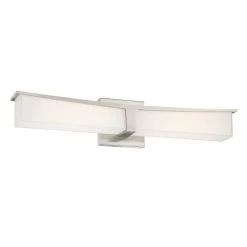 Plane 24 in. Brushed Nickel LED Vanity Light Bar with Frosted Aquarium Glass by George Kovacs