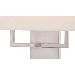 Kovacs 2-Light Brushed Nickel LED Wall Sconce with White Fabric Shade with Etched Diffuser by George Kovacs -ETi Sales brushed nickel george kovacs vanity lighting p472 084 l 4f 1000