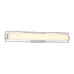 Opening Act 31.25 in. 1-Light Brushed Nickel LED Vanity Light with Frosted Aquarium Glass Shade by George Kovacs