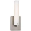 Tube 10-Watt Brushed Nickel Integrated LED Wall Sconce with Etched Opal Glass by George Kovacs