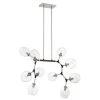 Nexpo 10-Light Brushed Nickel with Coal Accents Island Chandelier with Clear Glass Shades by George Kovacs