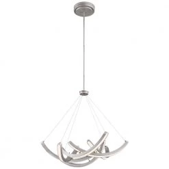 Swing Time 100-Watt Equivalence Brushed Silver Integrated LED Pendant by George Kovacs