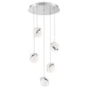 Silver Slice 200-Watt Equivalence Integrated LED Chrome Pendant with Crystal Shades by George Kovacs