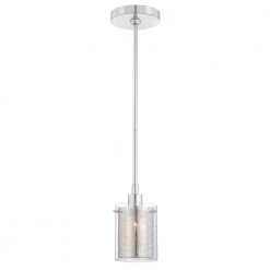 Grid II 1-Light Chrome Mini-Pendant Light by George Kovacs