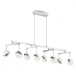 Silver Slice 8-Light Chrome Billiard Light by George Kovacs