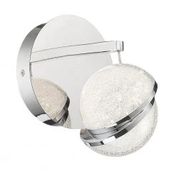 Silver Slice 4.5 in. Chrome LED Sconce with Crystal Shade by George Kovacs