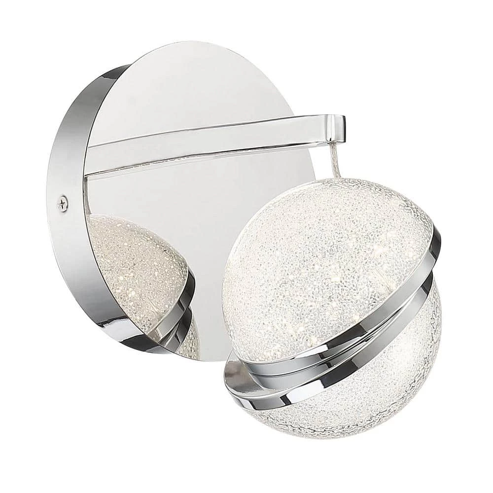 Silver Slice 4.5 in. Chrome LED Sconce with Crystal Shade by George Kovacs 1 Silver Slice 4.5 in. Chrome LED Sconce with Crystal Shade by George Kovacs