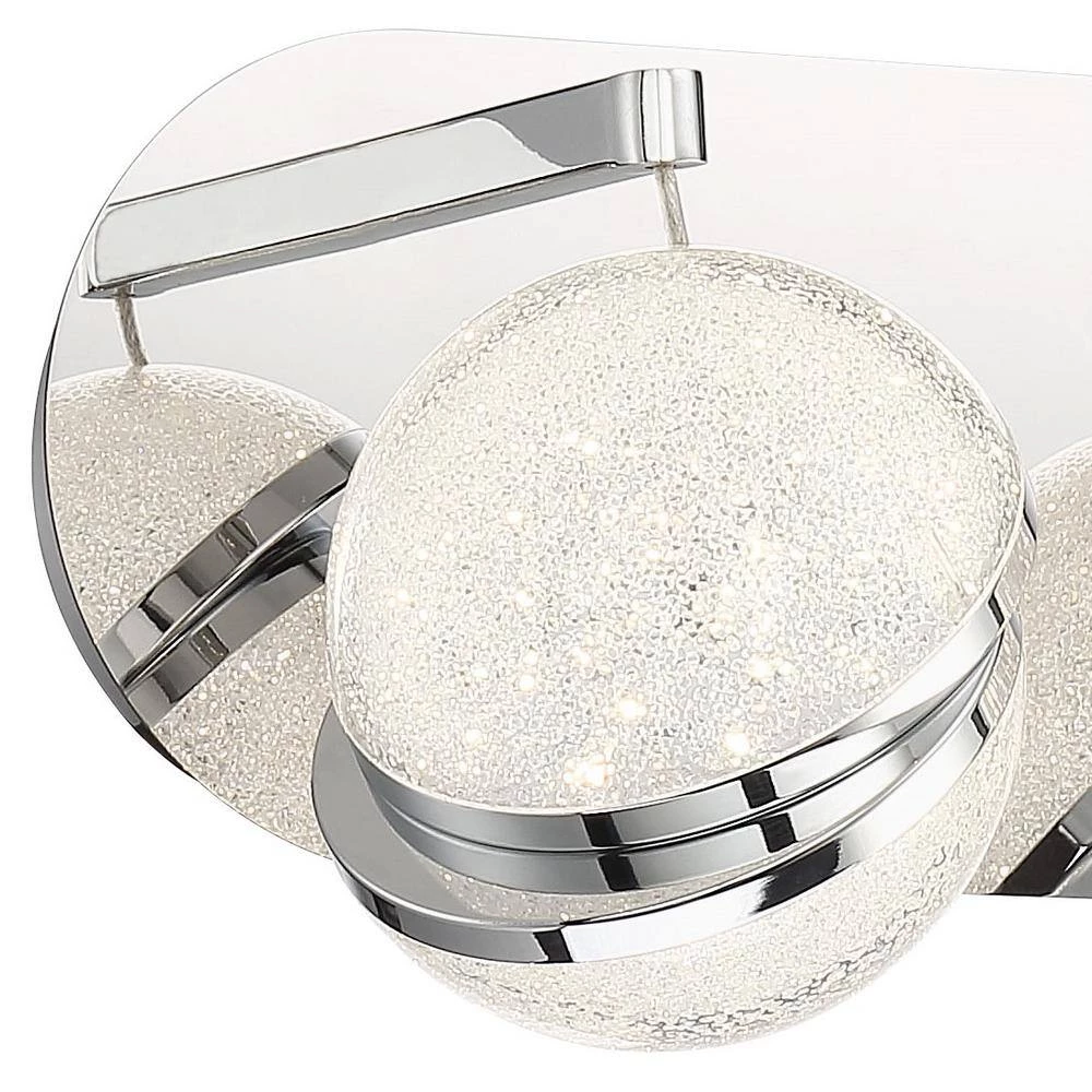 Silver Slice 4.5 in. Chrome LED Vanity Light Bar with Crystal Shades by George Kovacs 2 Silver Slice 4.5 in. Chrome LED Vanity Light Bar with Crystal Shades by George Kovacs - Image 2