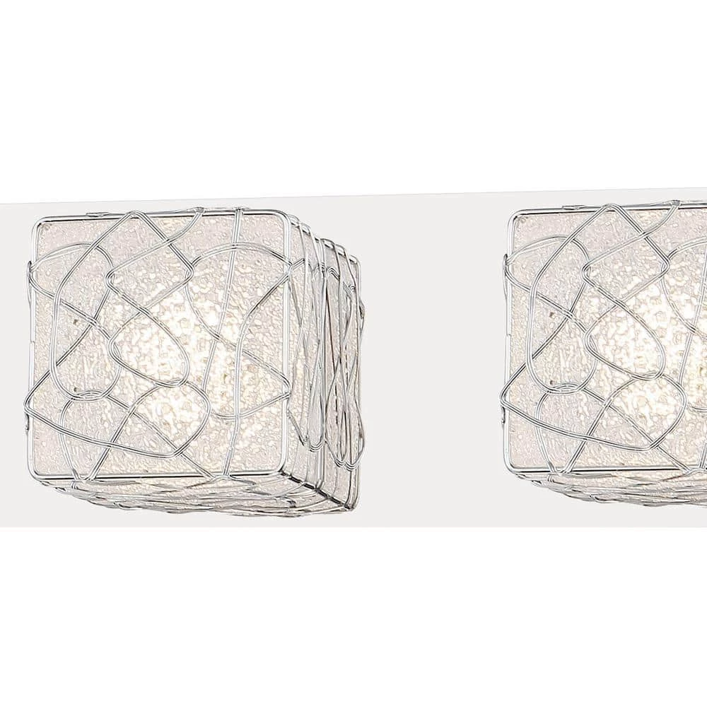Livewire 27.56 in. 4-Lights Chrome LED Vanity Light Bar with Hand Crafted Clear Square Acrylic Shades by George Kovacs 3 Livewire 27.56 in. 4-Lights Chrome LED Vanity Light Bar with Hand Crafted Clear Square Acrylic Shades by George Kovacs - Image 3
